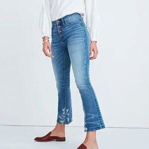 Madewell Cali Demi-Boot Jeans in Bess Wash: Button-Front Edition Size 26